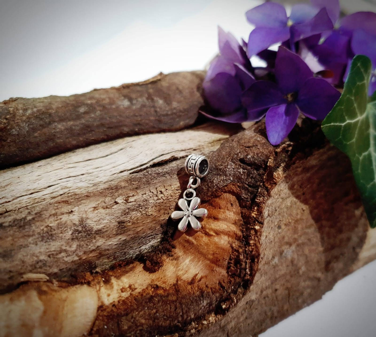 Tibetan Silver charm flower European bracelet