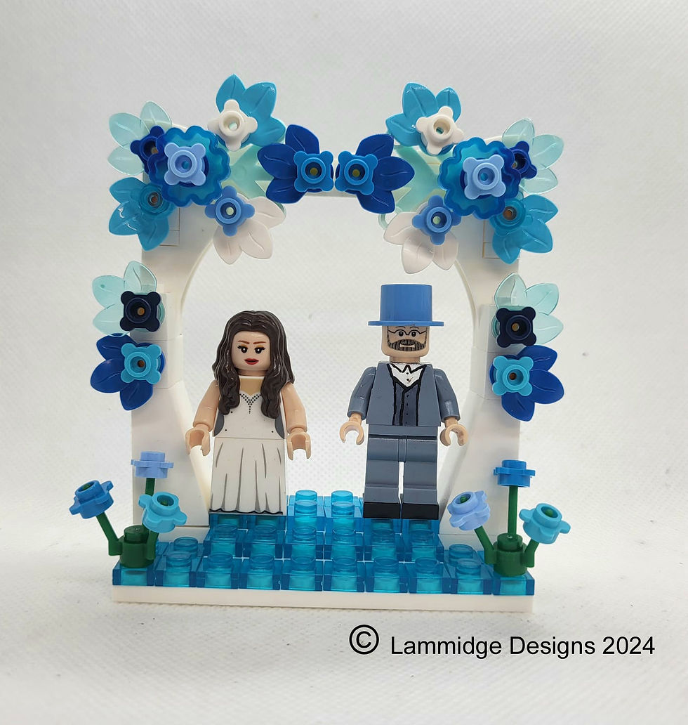 Thumbnail: Custom 8 flower design your OWN, DIY / ready made brick wedding cake topper