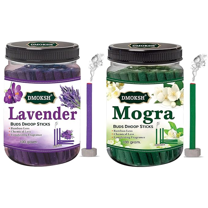 Set of 2 pcs Lavender and Mogra Dhoop Sticks 100g Each combo pack for puja