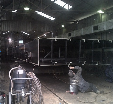 Granallado, tratamiento mecánico ST3 y pintado en epoxy