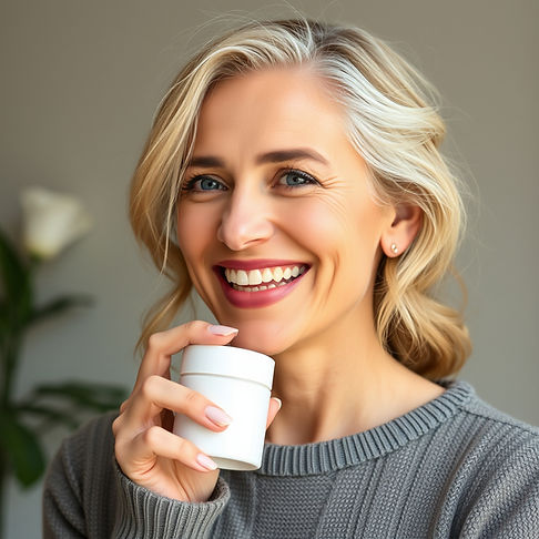 happy woman with compounded cream bottle.jpg