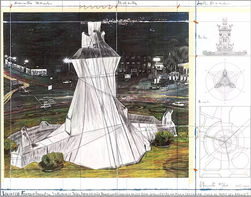 Christo & Jeanne-Claude, Wrapped Fountain Barcelona, print for sale