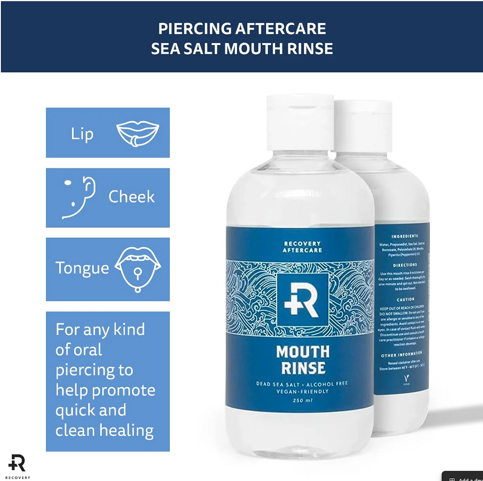 Thumbnail: Recovery Aftercare Sea Salt Mouth Rinse — Alcohol Free Oral Piercing Aftercare