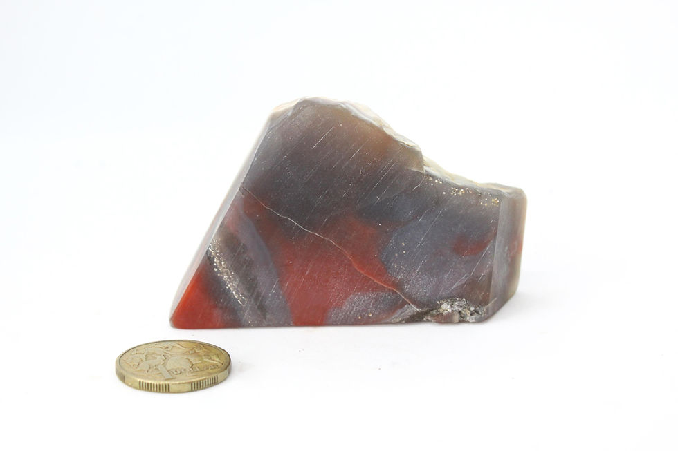 Thumbnail: Red, Purple and White Agate with small Amethyst Crystals - From Agate Creek QLD