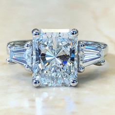 Custom-Made 3.20 Carats Radiant Diamond Engagement Ring