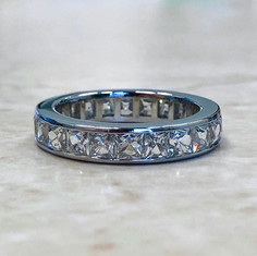 Important Vintage Platinum French Cut Eternity Ring 3.75 CTTW