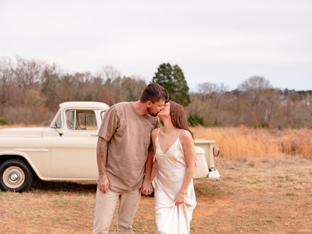 A Timeless Love Captured: Darby and Troy’s Engagement Shoot with a Vintage ‘55 Chevy