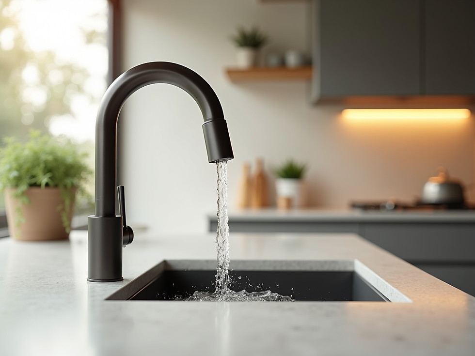Rubinetto Nero che eroga acqua depurata