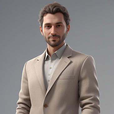 Headshot of a male architectural design expert at LynxPros in a tan suit, ready to support your architectural projects.