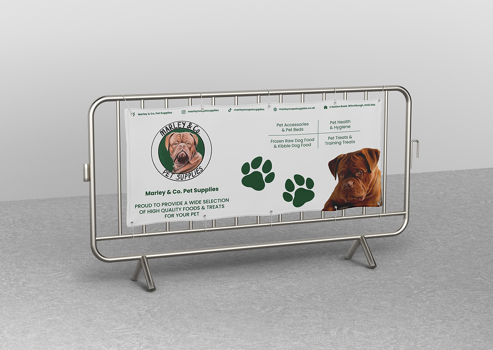 Vinyl banner A6 flyer design for Marley & Co