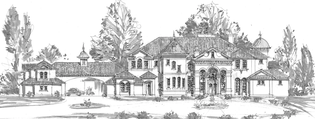 French Classical Style Tower Custom Home John Henry Architect.webp