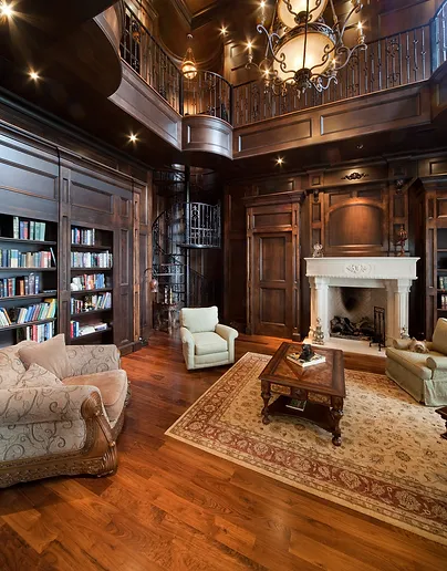 French style Paneled Library.webp