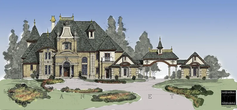 Brick French Country Castle Plan Design_.webp