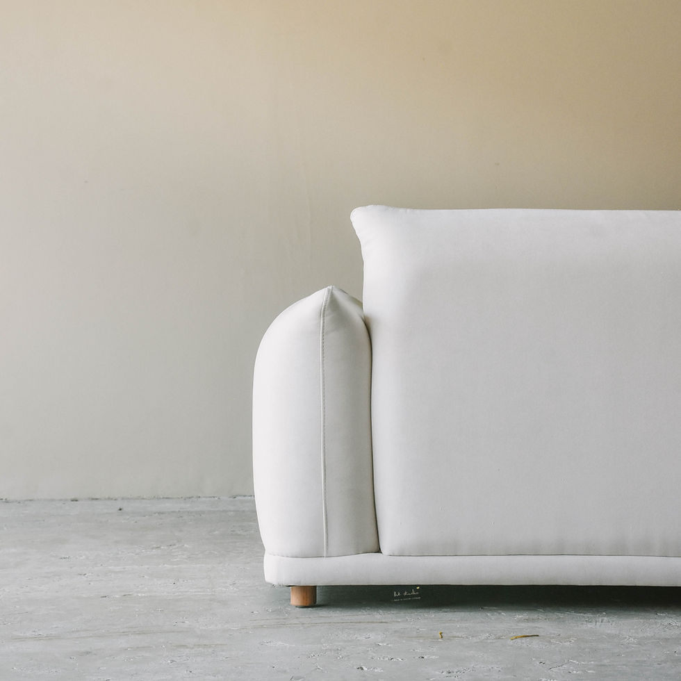 Hình thu nhỏ: sofa nắng tam giác 2 chỗ ngồi màu kem vải Bỉ