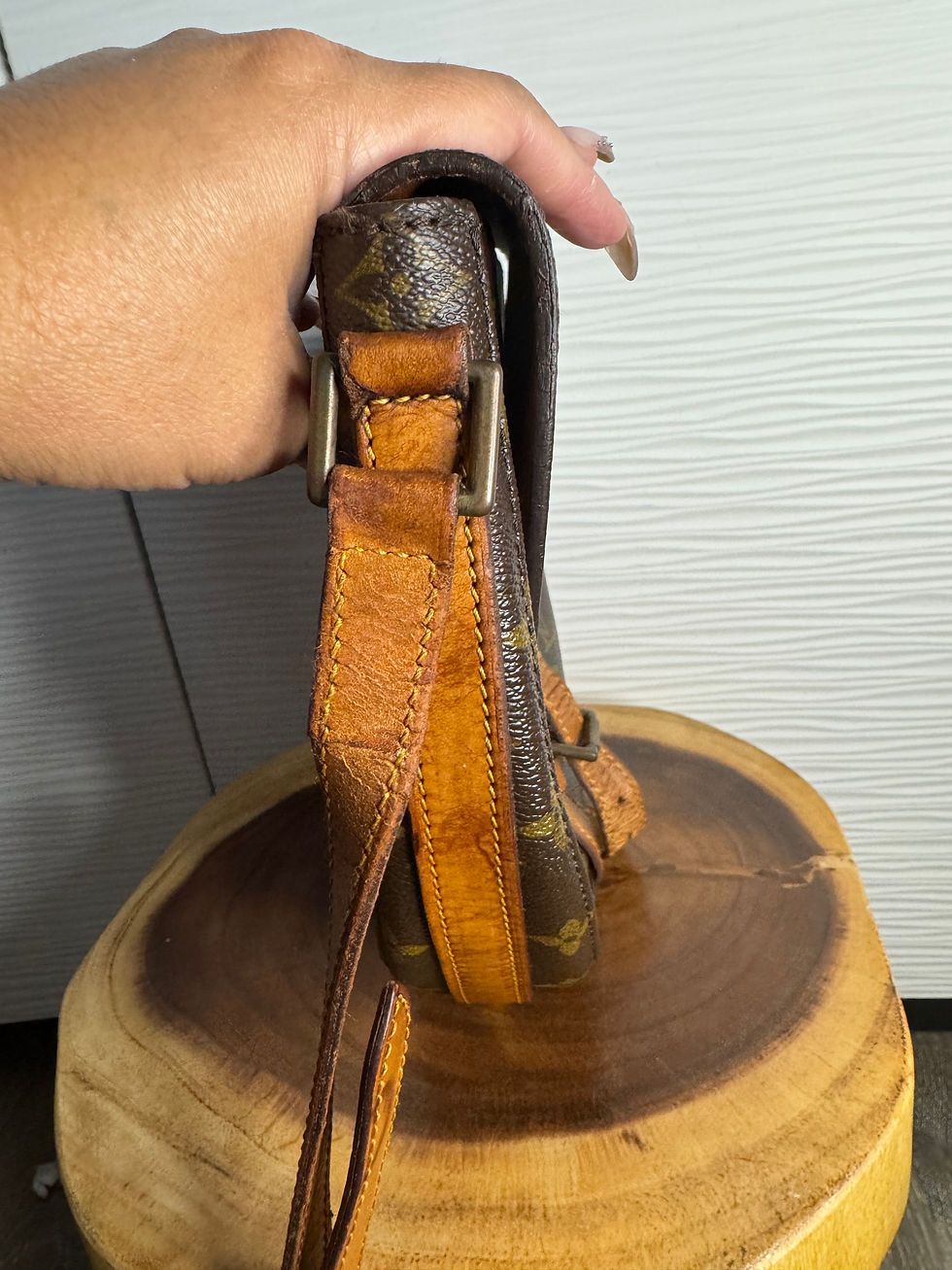 Thumbnail: Louis Vuitton Chantilly Crossbody Bag Brown Canvas/Leather Vintage