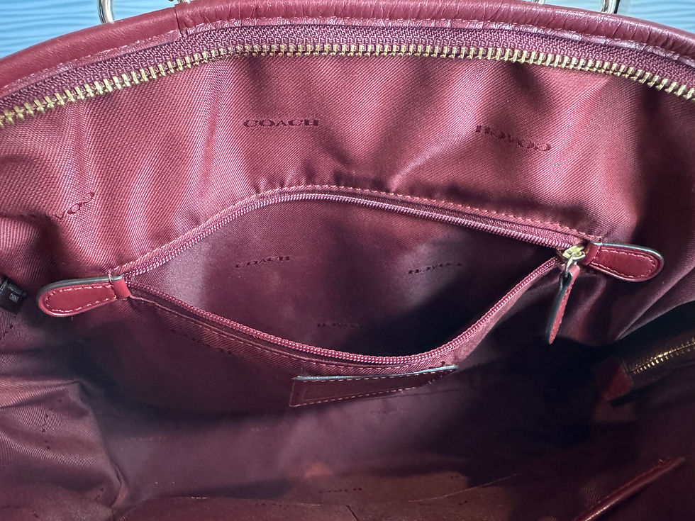Thumbnail: Coach Nolita Matelasse bag in a rich dark red, quilted gathered leather.