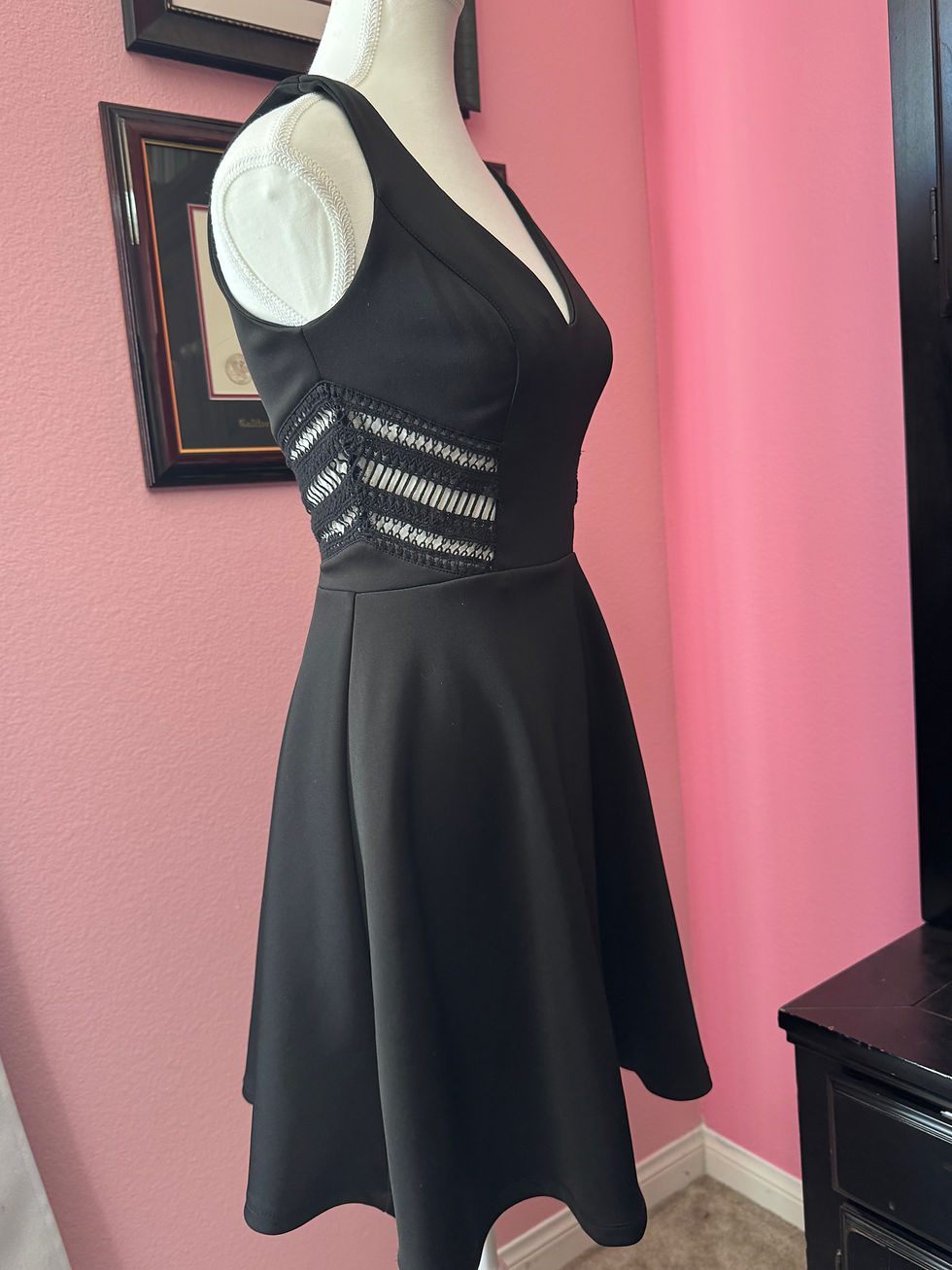 Thumbnail: Xoxo Black Cocktail/ Party Dress With Side Embroidered Cut Outs Size 3/4