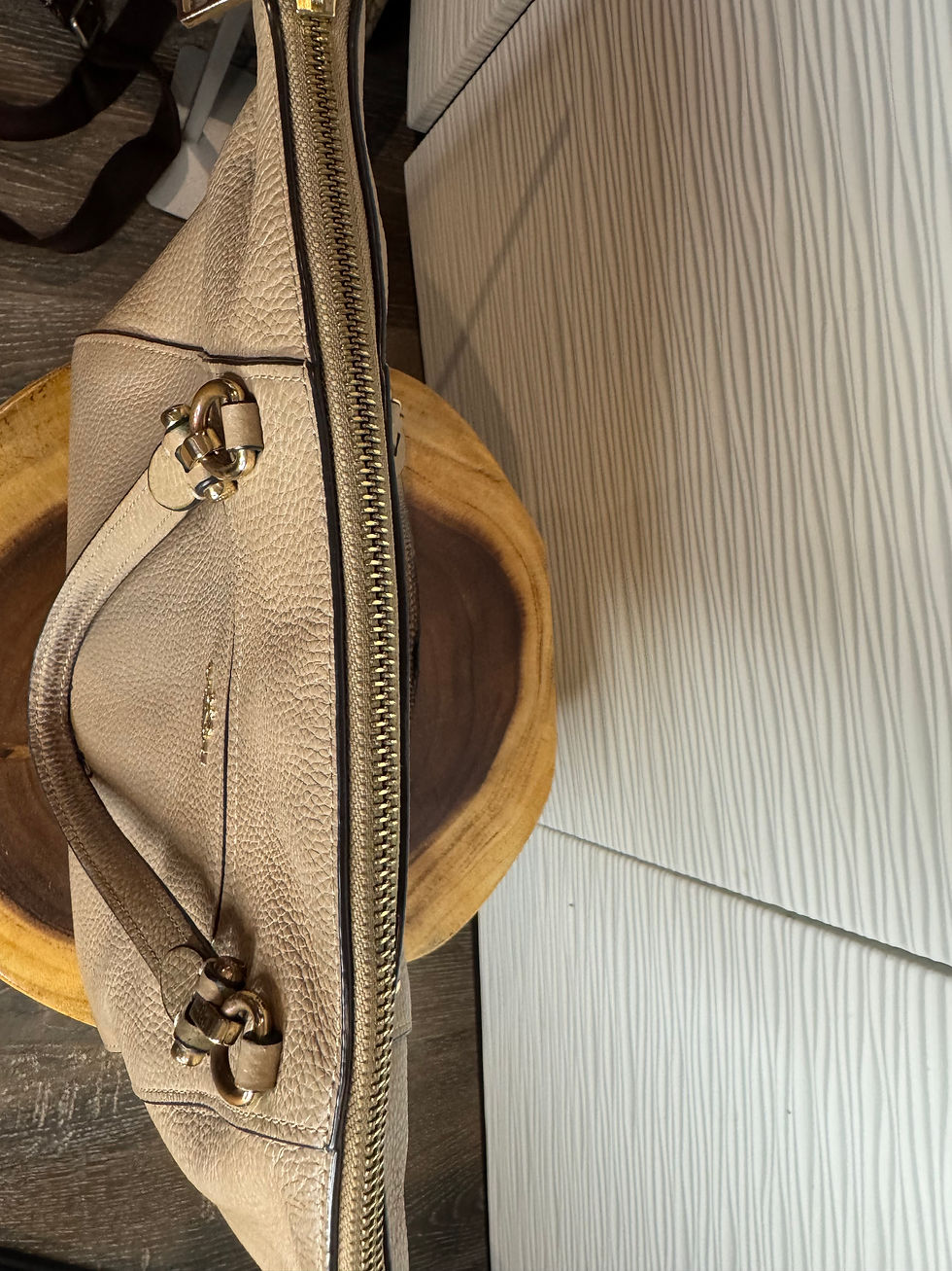 Thumbnail: Coach Prairie pebble-grain leather tote- medium size handbag.