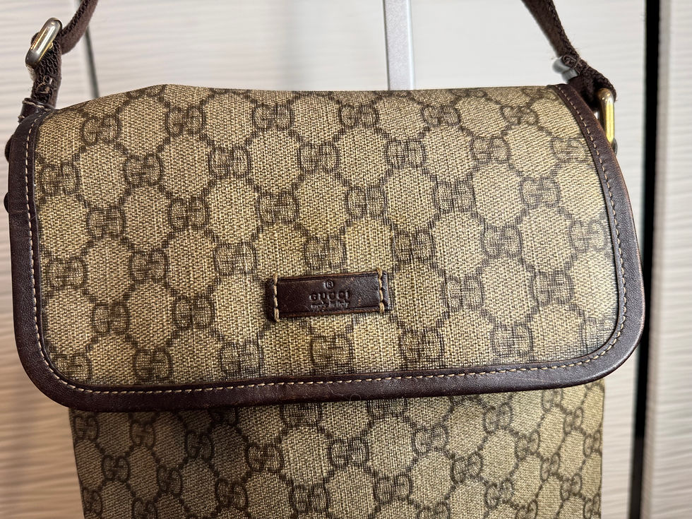 Thumbnail: Vintage GUCCI logo Canvas crossbody bag.