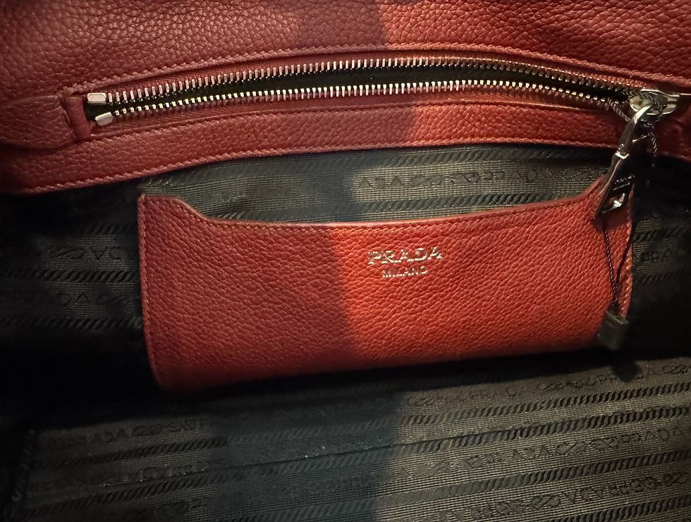 Thumbnail: Prada-Multicolor Tote Bag (Burgandy/Grey accent)