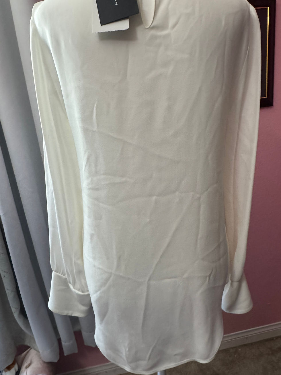 Thumbnail: Zara Cream V-Neck Long Sleeve Top with Extended Cuffs- size S NWT