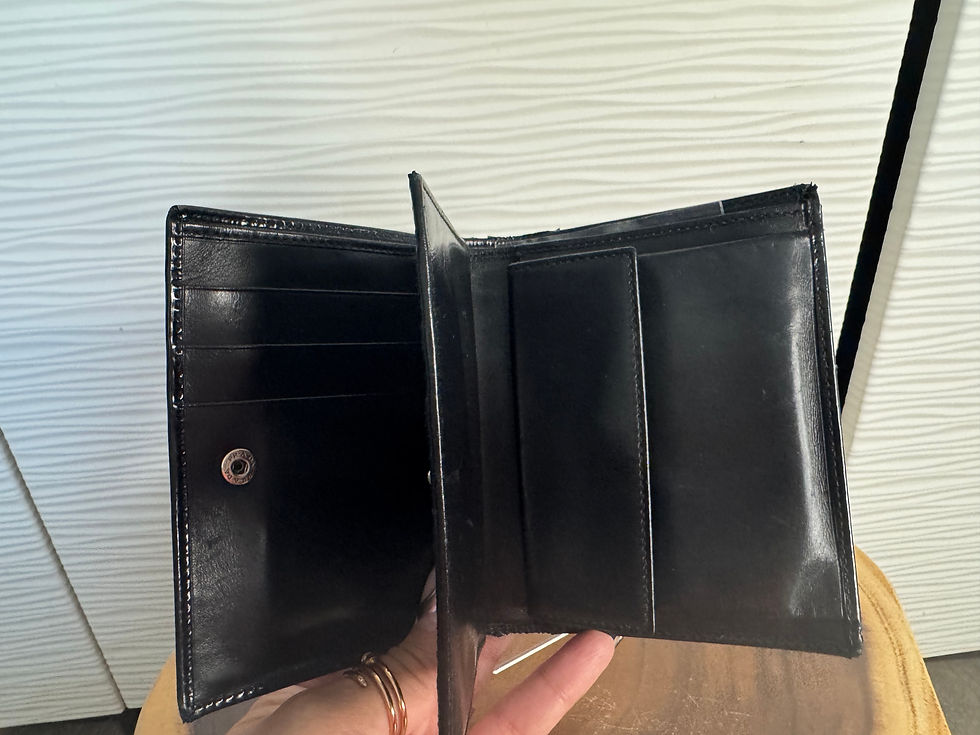 Thumbnail: Rare Vintage Prada Black Patent Leather Medium Wallet / Coin Purse