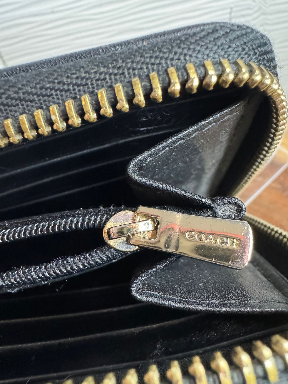 Thumbnail: Coach  Signature Canvas And Leather Brown / Black -Zip Around Long Wallet