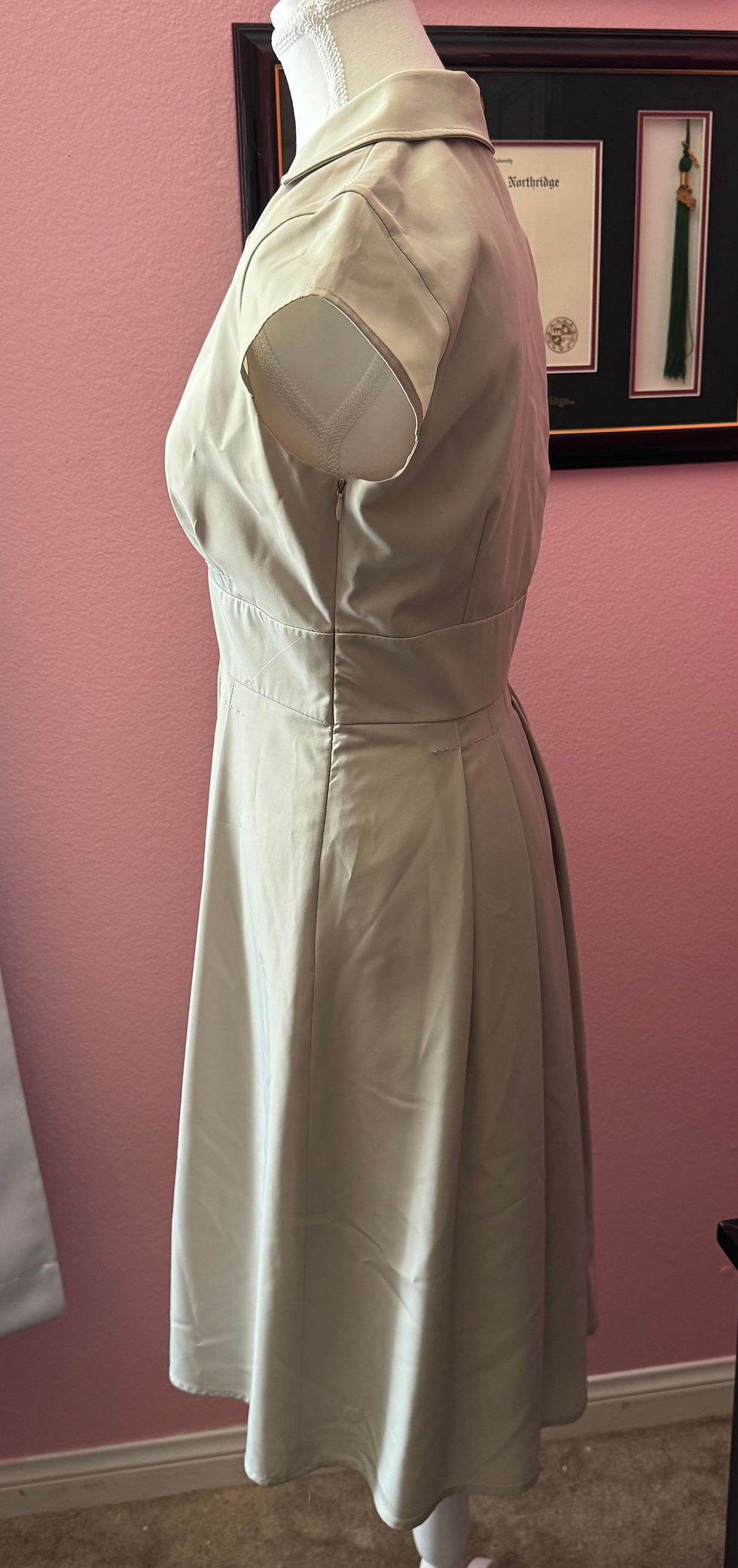 Thumbnail: Calvin Klein Light Cream Wrap-Style Midi Dress