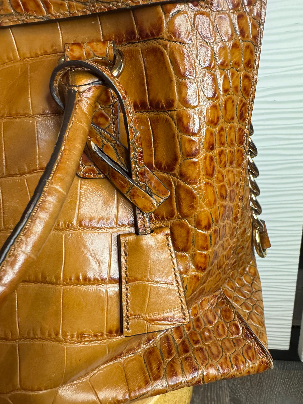 Thumbnail: Michael Kors Hamilton Tote Crocodile Skin embossed Handbag