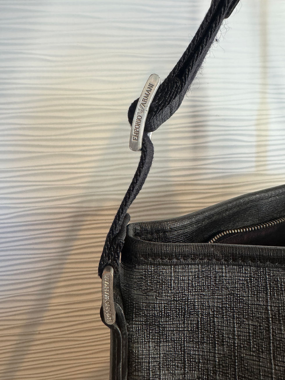 Thumbnail: Authentic Emporio Armani Black Saffiano Crossbody Messenger Bag | Made in Italy