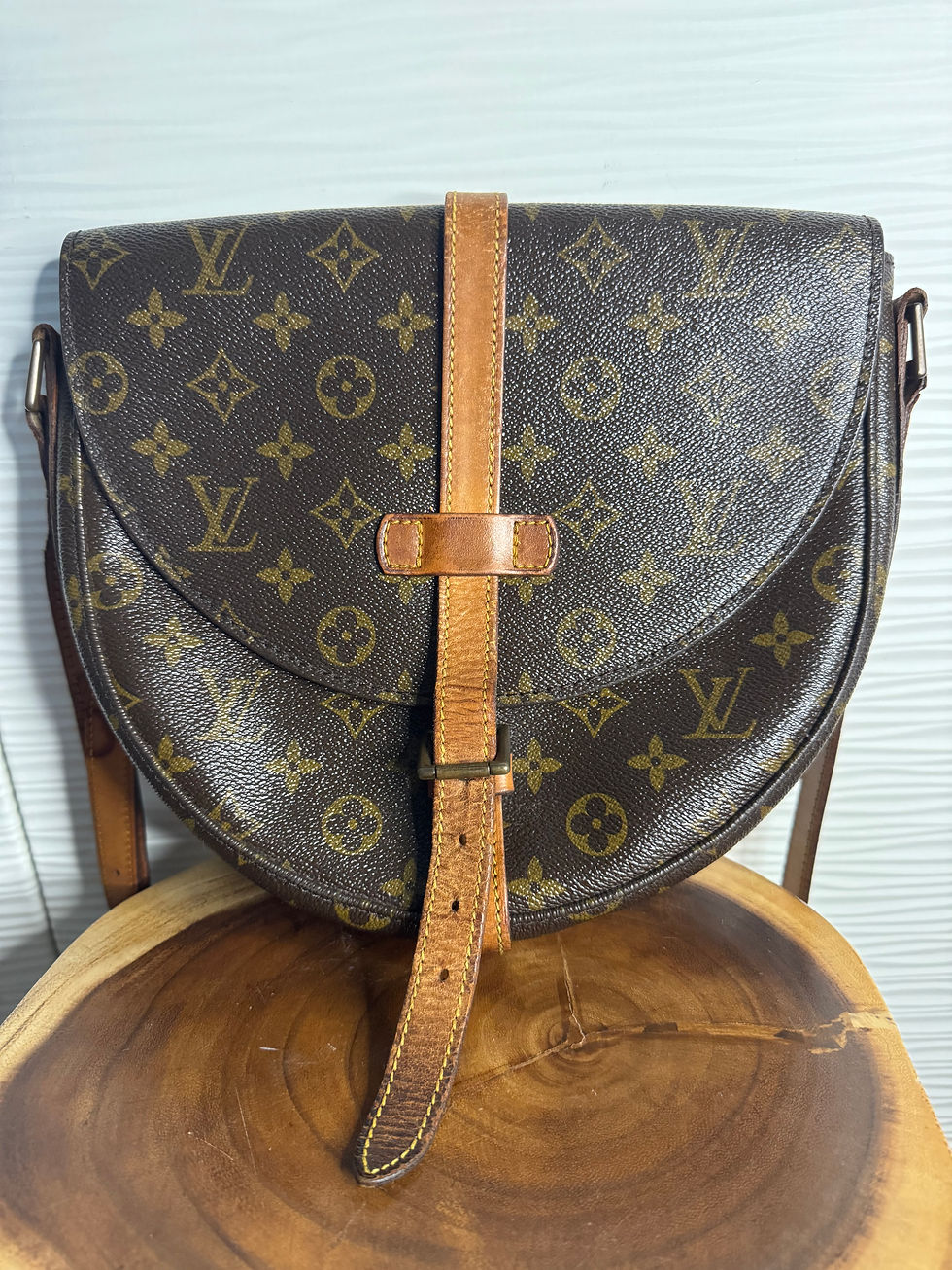 Thumbnail: Louis Vuitton Chantilly Crossbody Bag Brown Canvas/Leather Vintage