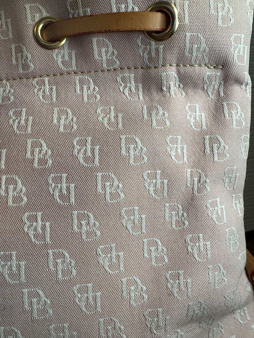 Thumbnail: DOONEY & BOURKE Y2K Pink & White Logo Signature Canvas & Leather Trim Handbag