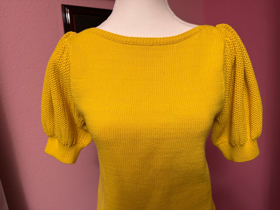 Thumbnail: Ann Taylor Knit Top size M w Crochet Sleeves.