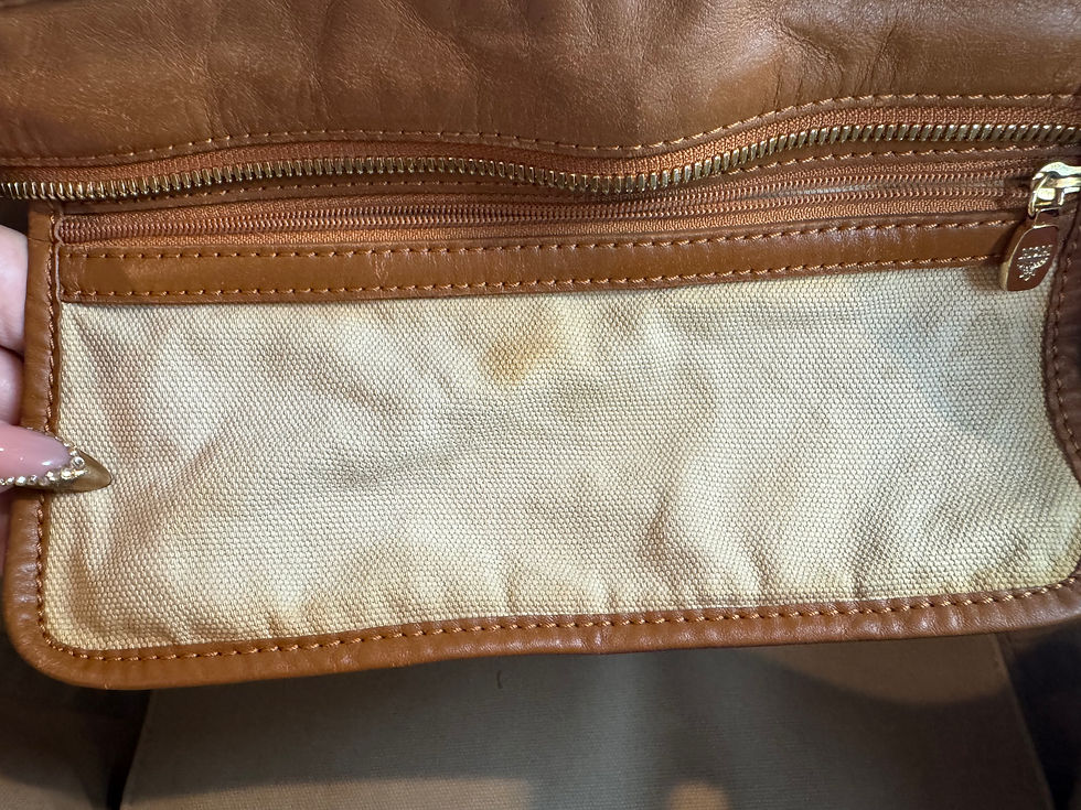 Thumbnail: MCM Women's Leather Tote Bag Monogram Tan Medium,