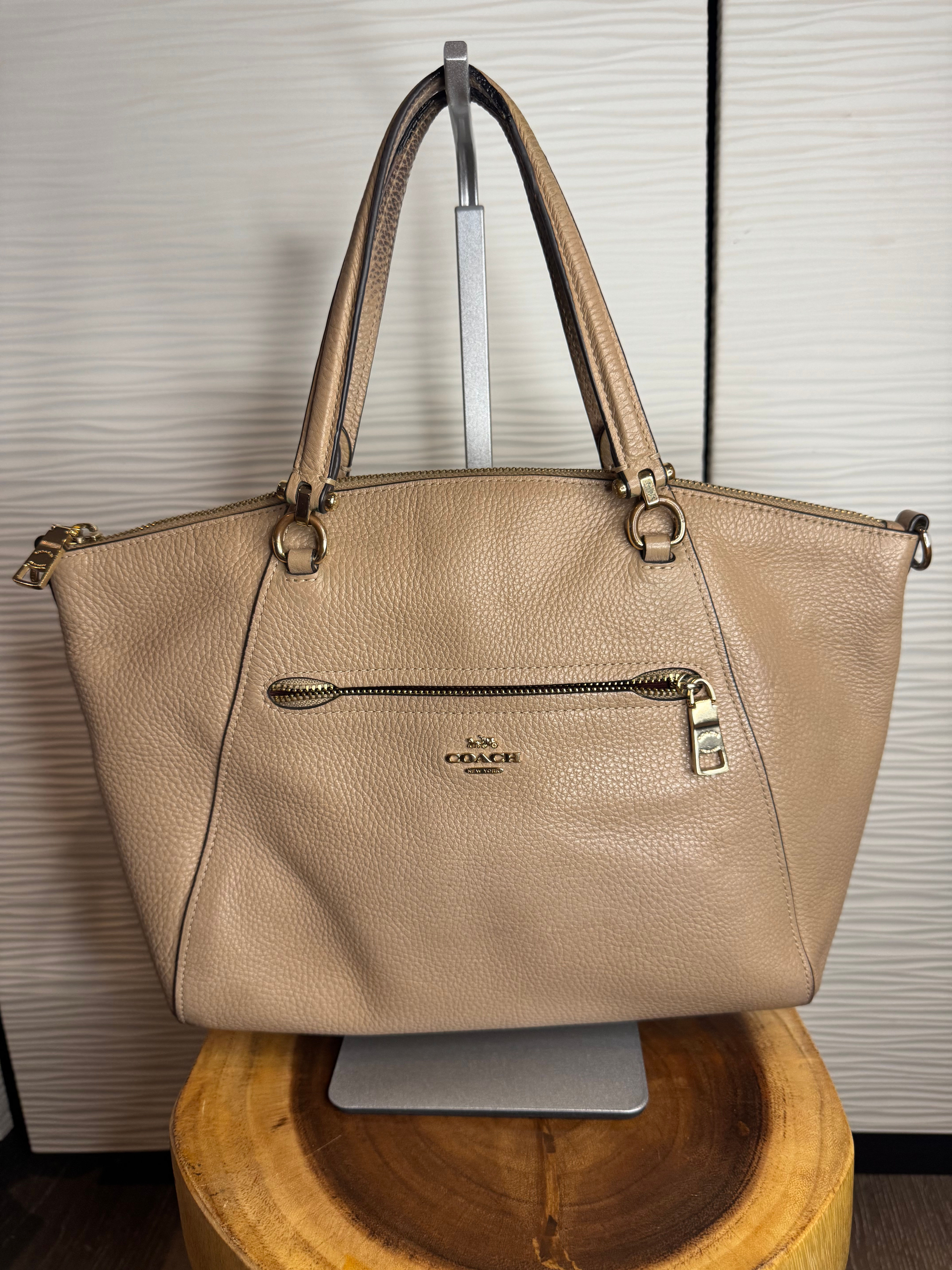 Coach Prairie pebble-grain leather tote- medium size handbag.