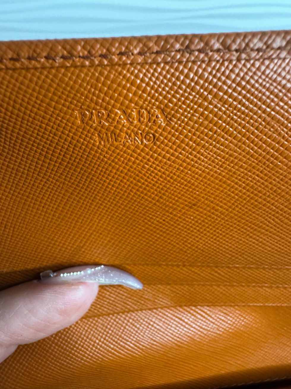 Thumbnail: PRADA Brown Folding Women's Wallet with Logo, Zipper, and Credit Card Slots