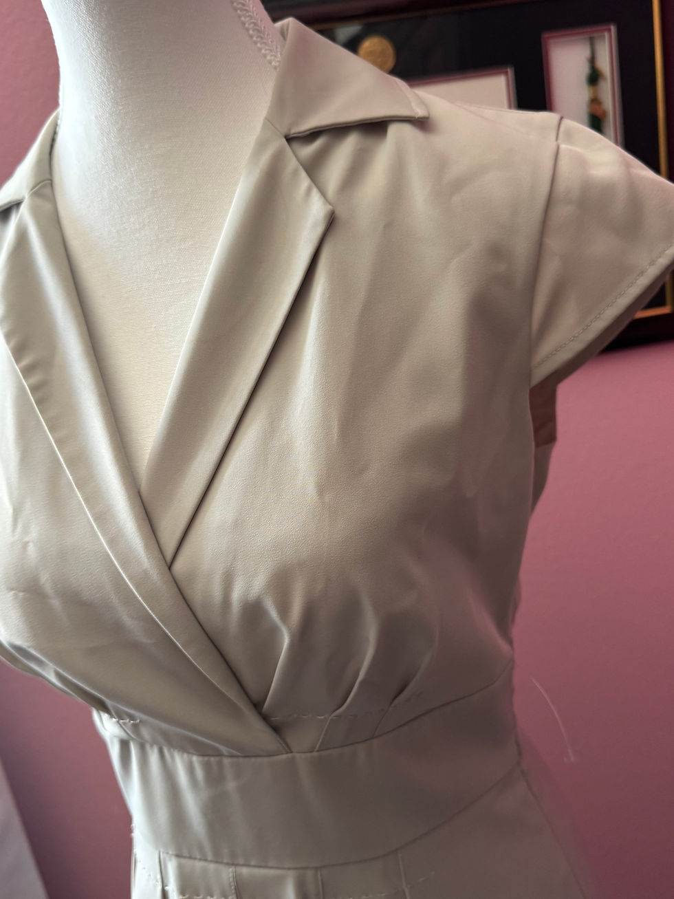 Thumbnail: Calvin Klein Light Cream Wrap-Style Midi Dress