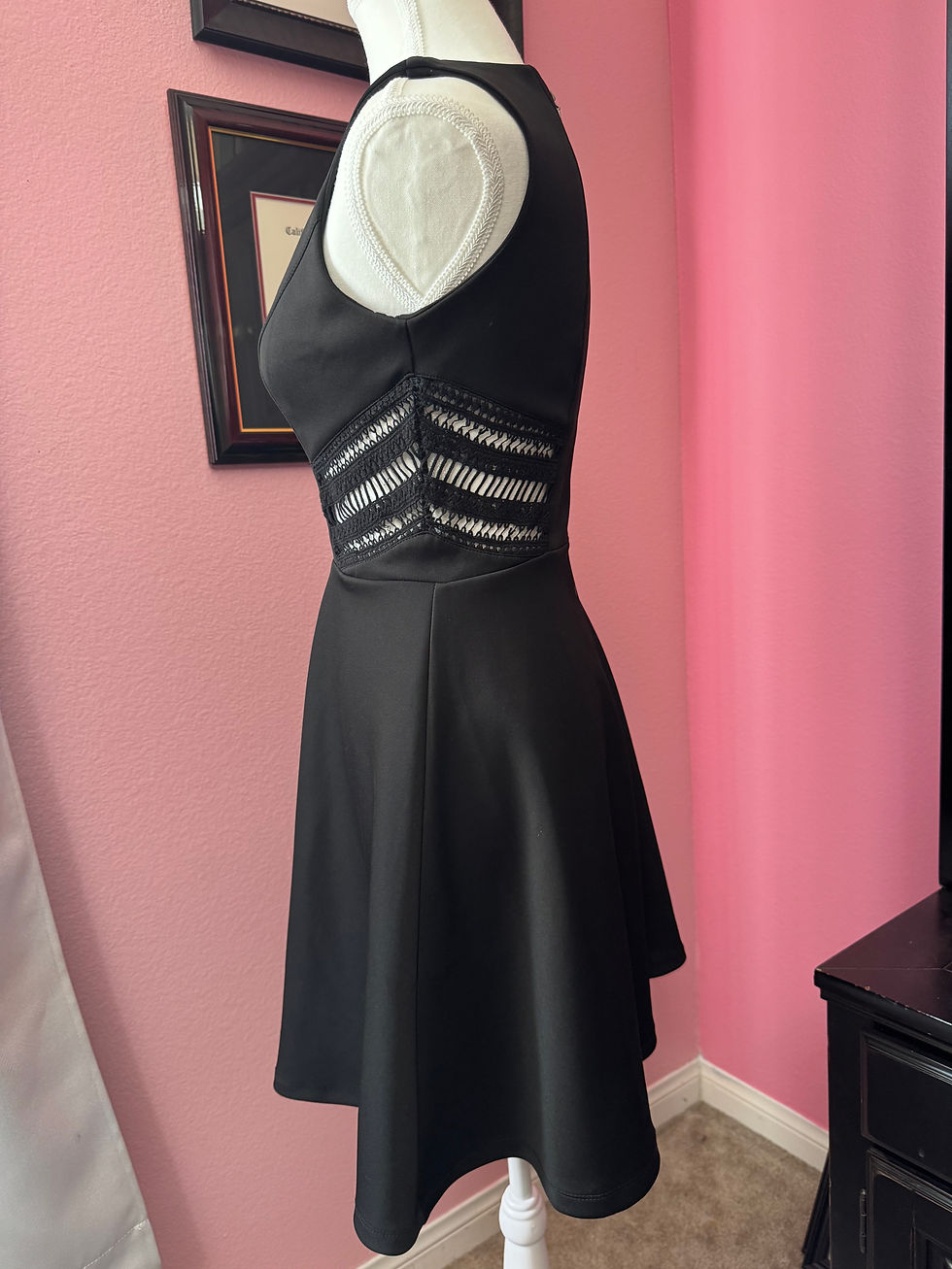 Thumbnail: Xoxo Black Cocktail/ Party Dress With Side Embroidered Cut Outs Size 3/4