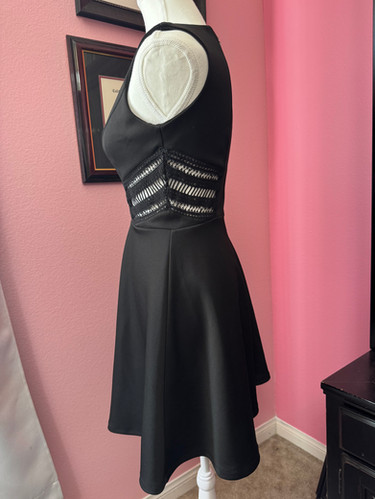 Xoxo Black Cocktail/ Party Dress With Side Embroidered Cut Outs Size 3/4