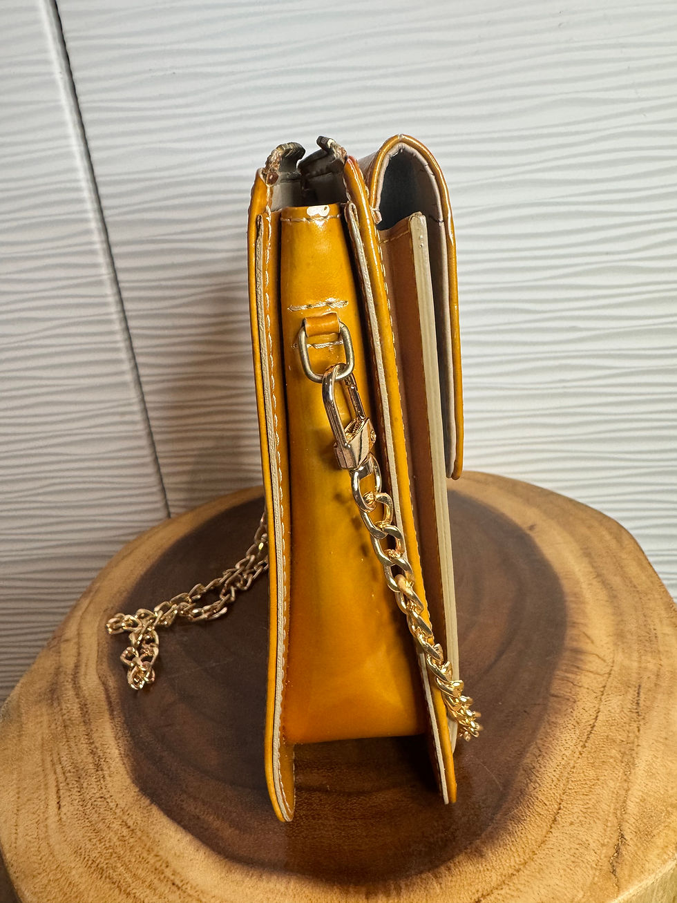 Thumbnail: vintage Louis Vuitton Monogram Vernis Mott bag in yellow patent leather W Gold