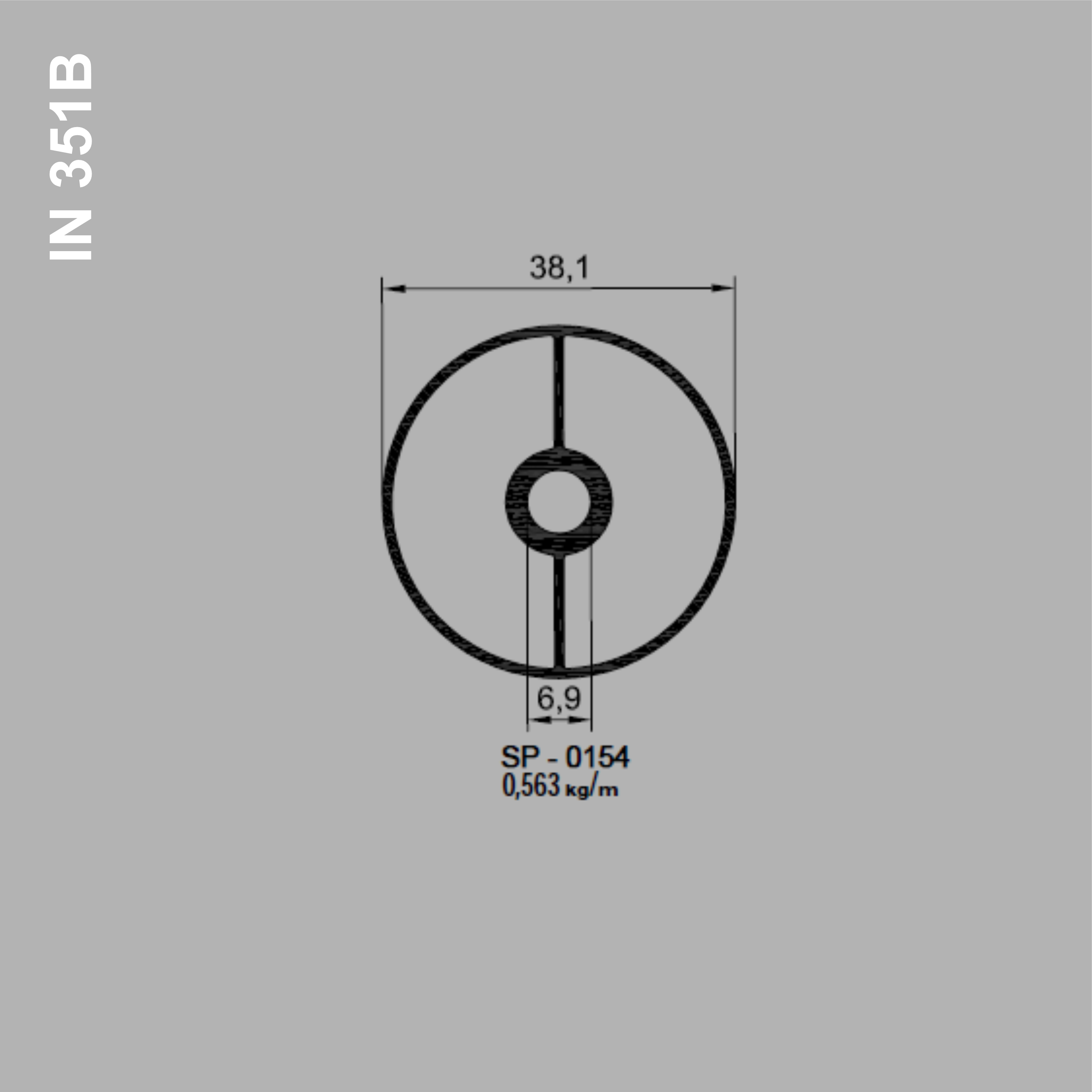 Tubo redondo Olhal 38,1mm IN 351B