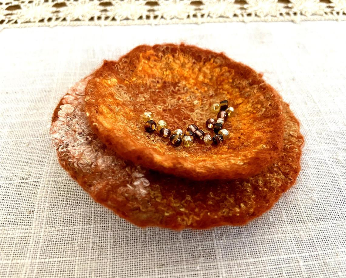 Felted brooch