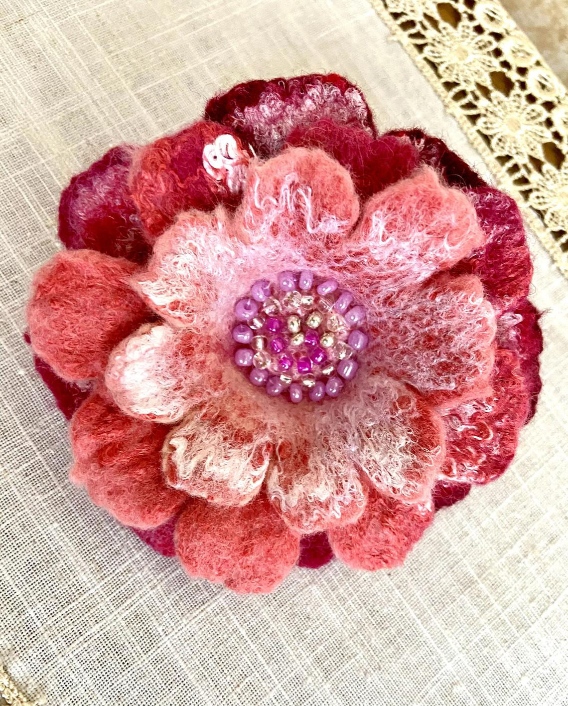 Felted brooch