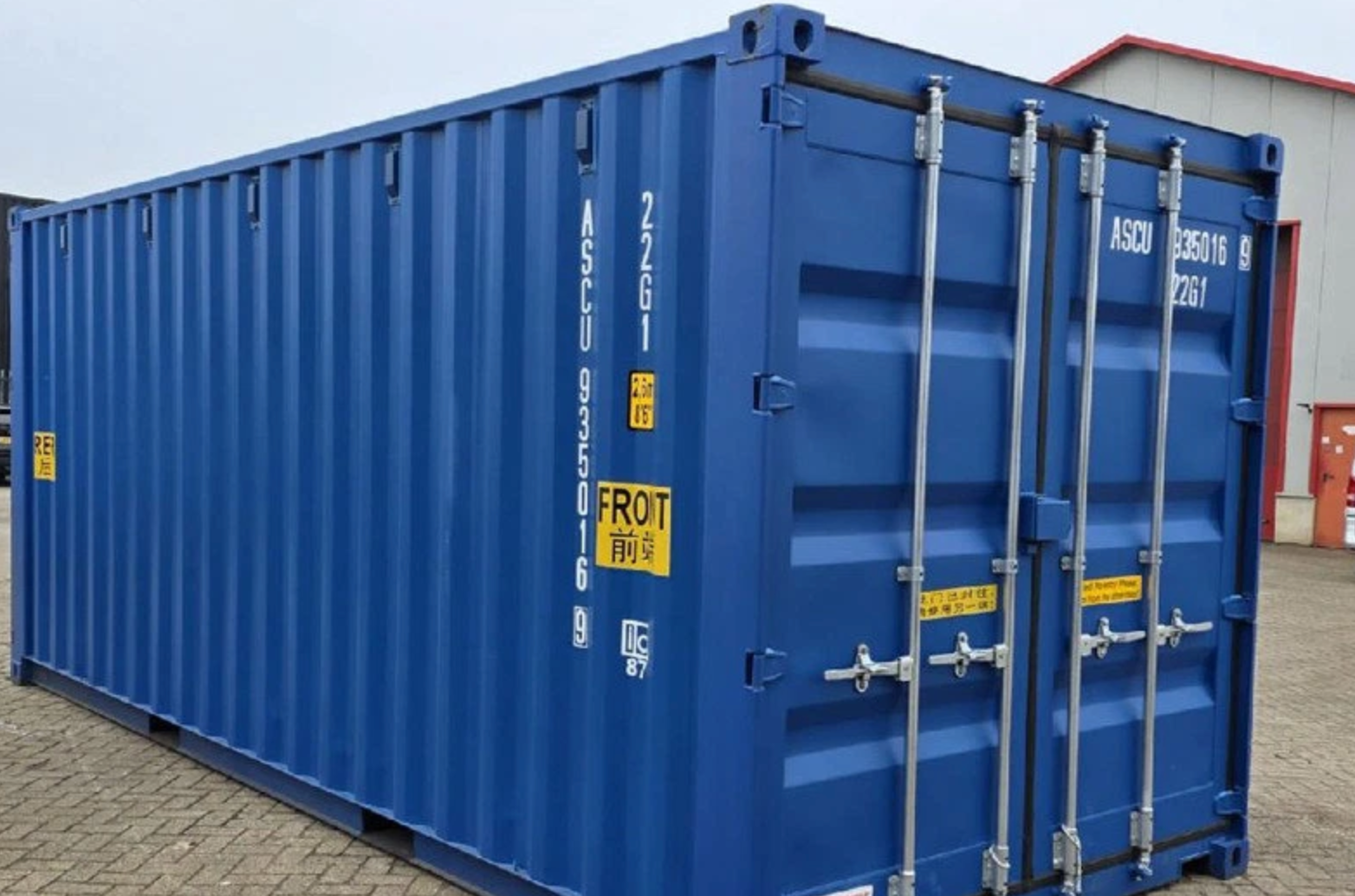 Used 20 ft Double Door ISO Shipping Container - RAL 5010