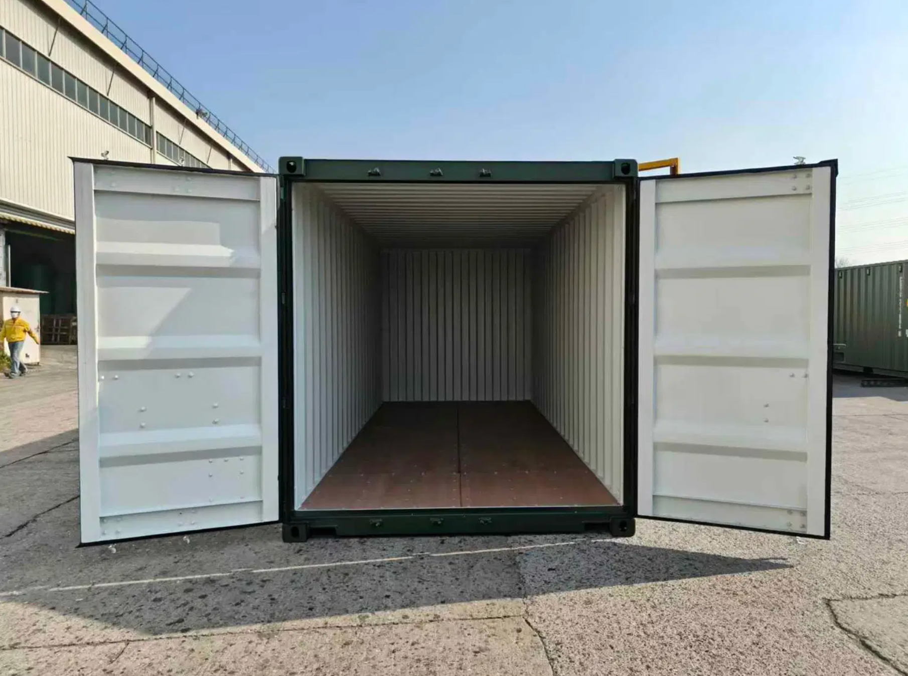 New One-Trip 20ft ISO Standard Shipping Container - RAL 6007 Green