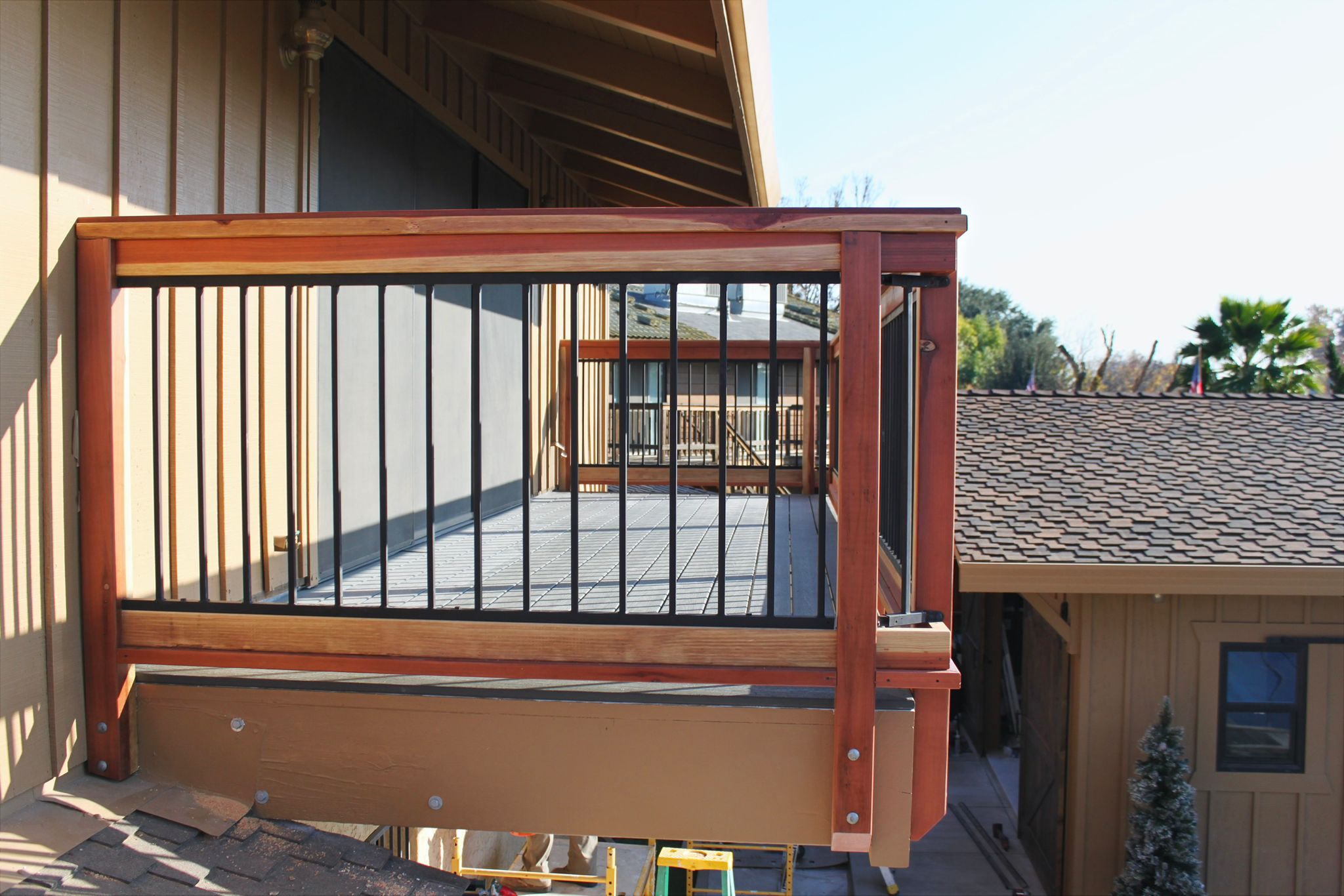 Custom wooden balcony