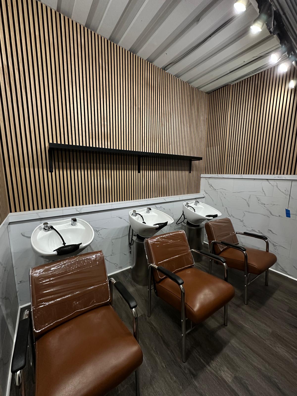 Custom salon shampoo area