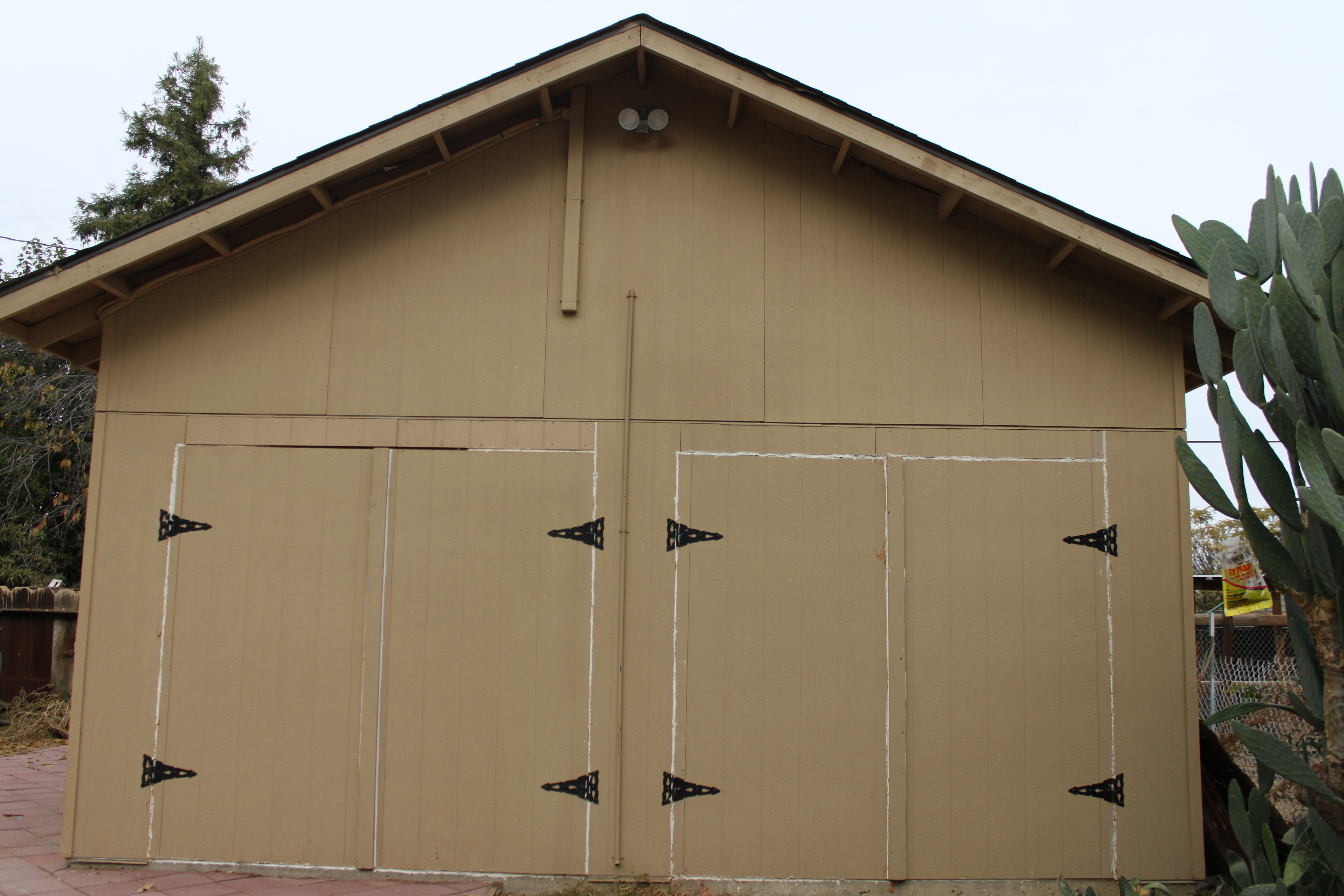 ADU exterior with custom doors