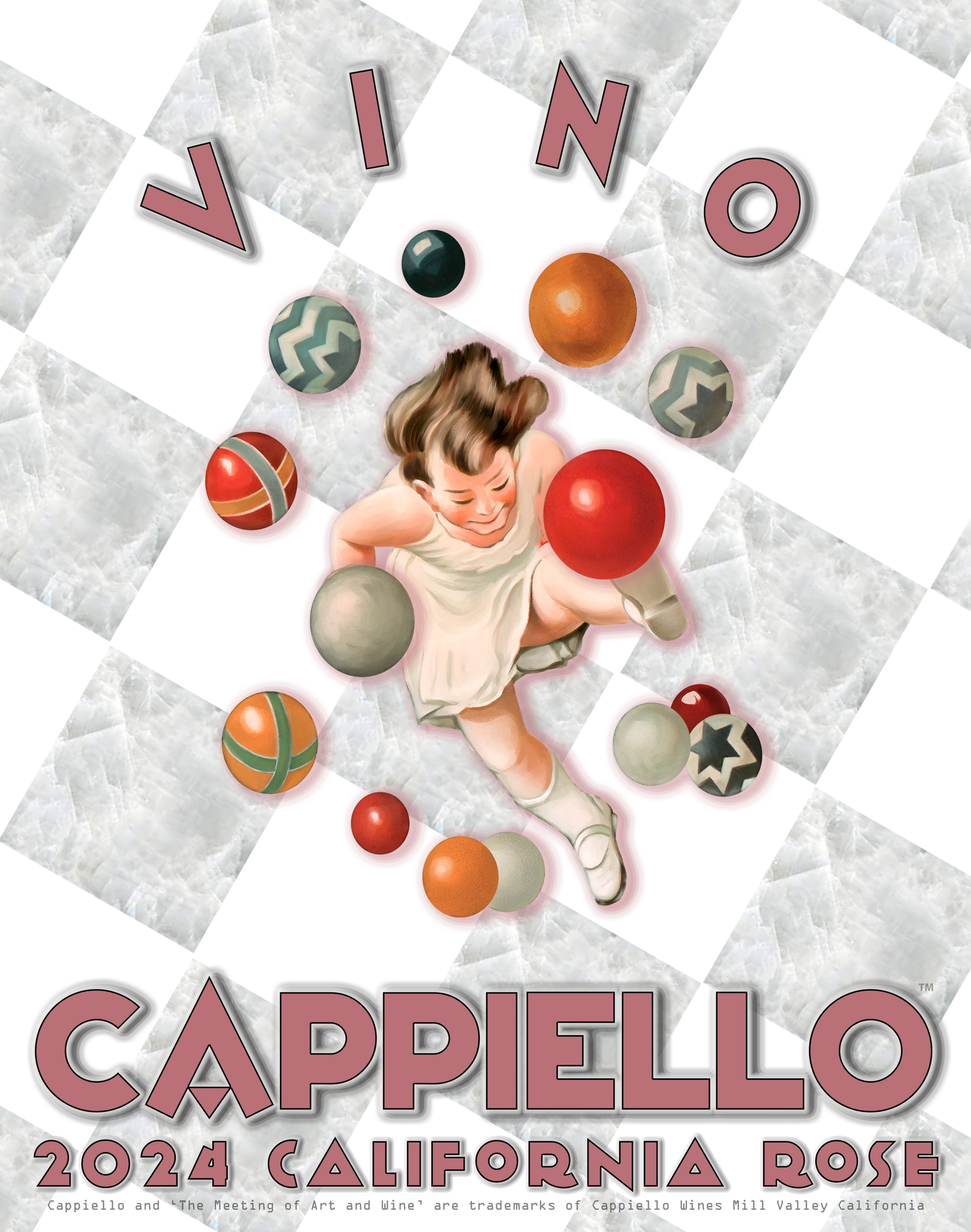 Limited Edition 22" x 28" Cappiello Wines California Rose Fine Art Print