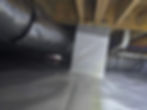 A depiction of a moisture barrier installed in a complete crawlspace encapsulation performed by Pro Restorations of North GA.